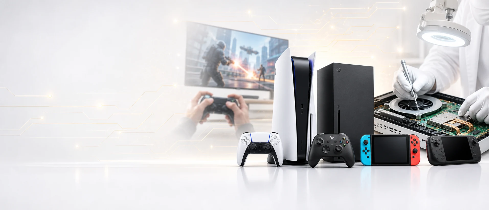 Banner gamer para PlayStation, Xbox e Nintendo